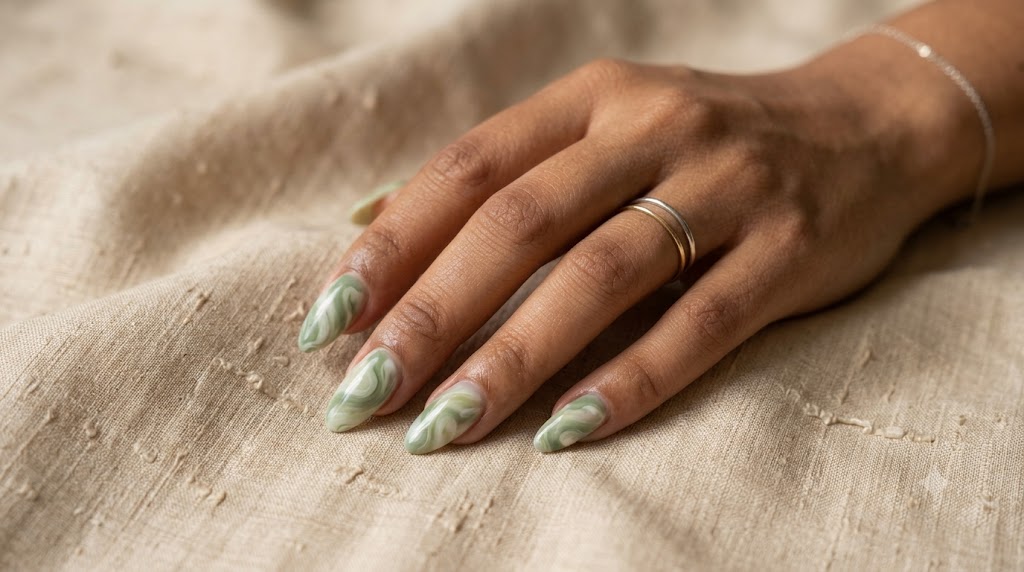 Sage Green Marble Swirls